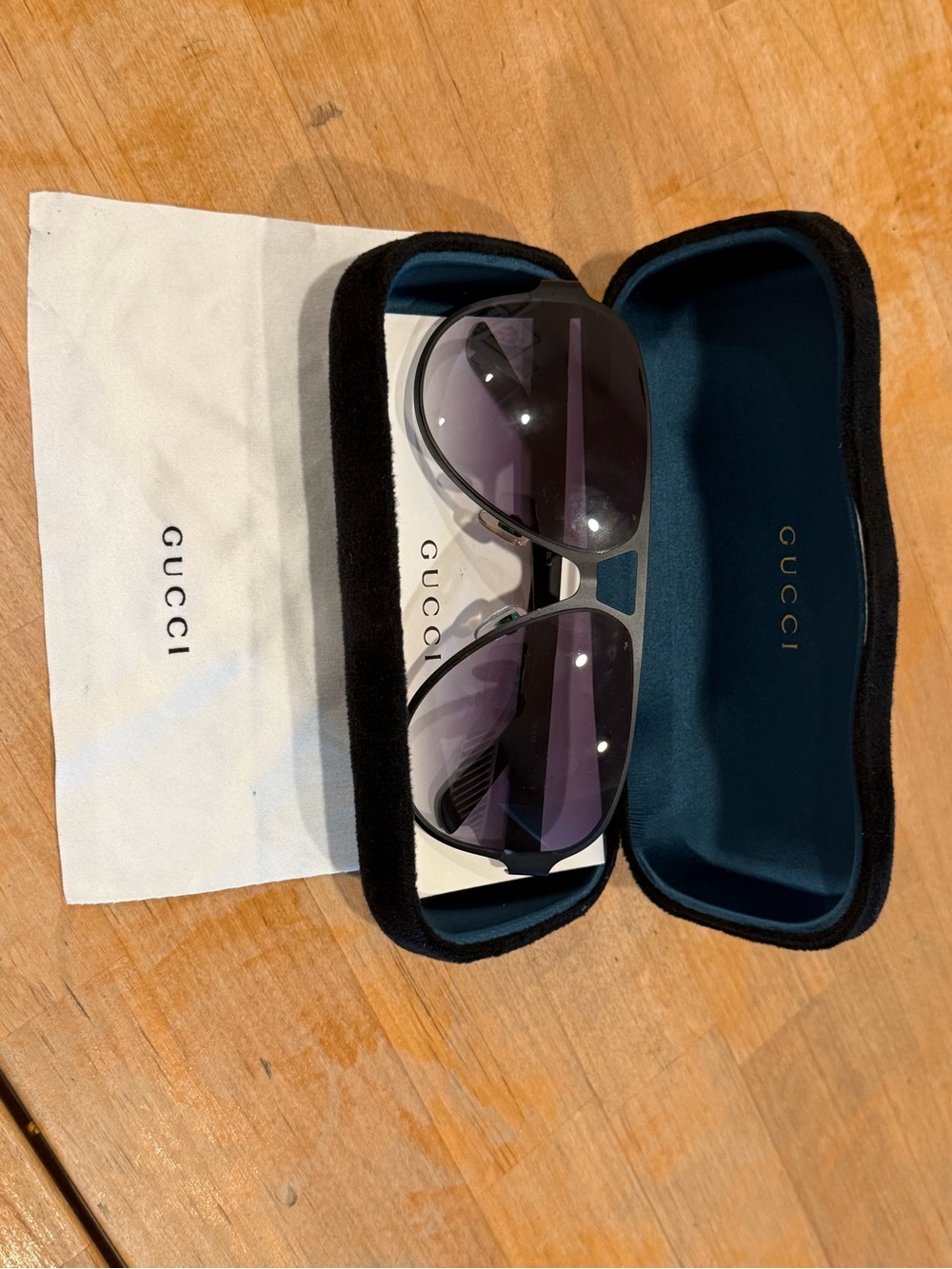 Gucci Black Frames with Purple Gradient Lenses Sunglasses